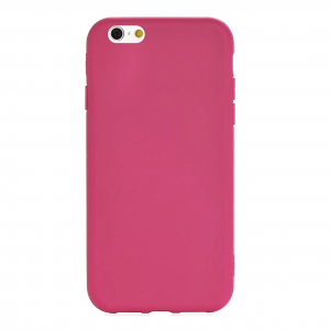 Чехол силиконовый без бренда для для iPhone 6/6S, тонкий, непрозрачный, матовый, цвет: малиновый
