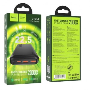 Аккумулятор внешний HOCO J101A, 20000 mAh, цвет: черный