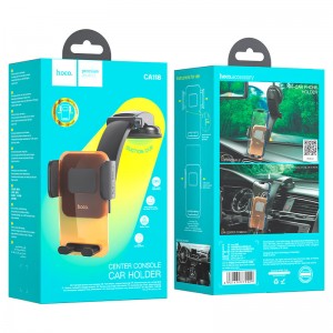 Держатель автомобильный HOCO, CA118 Delicate, для смартфона, пластик, торпедо, цвет: черно-цитрусовый