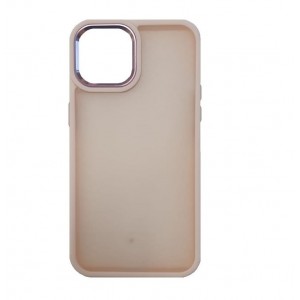 Накладка с силиконовыми краями для iPhone 14 Plus (6.7) прозрачно-матовая, розовый