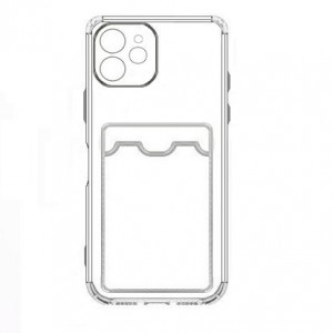 Накладка силиконовая с визитницей и защитой камеры для iPhone 11, прозрачный