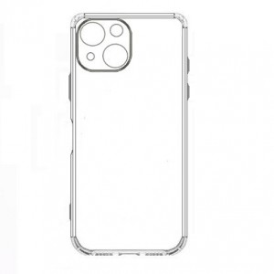 Накладка силиконовая противоударная тонкая с защитой камеры для iPhone 14 (6.1), прозрачный