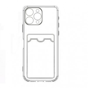 Накладка силиконовая с визитницей и защитой камеры для iPhone 14 Pro  (6.1), прозрачный