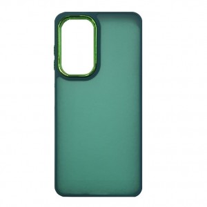 Накладка пластиковая с силиконовыми краями прозрачно-матовая для Samsung Galaxy A23 (4G), темно-зеленый
