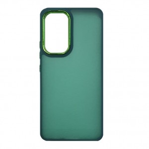 Накладка пластиковая с силиконовыми краями прозрачно-матовая для Samsung Galaxy A33 (5G), темно-зеленый