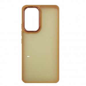 Накладка пластиковая с силиконовыми краями прозрачно-матовая для Samsung Galaxy A53 (5G), оранжевый