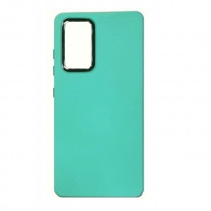 Накладка силиконовая матовая с бархатом внутри и усиленной защитой камеры для Samsung Galaxy A52 , в техпаке, бирюзовый