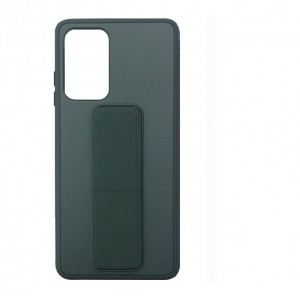 Накладка силиконовая с подставкой-ремешком на запястье и магнитом для Samsung Galaxy A23 (4G), темно-зеленый