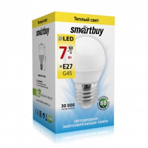 Светодиодная (LED) Лампа Smartbuy-G45-07W/3000/E27 (SBL-G45-07-30K-E27)