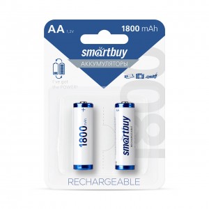Аккумулятор NiMh Smartbuy AA/2BL 1800 mAh (24/240) (SBBR-2A02BL1800)