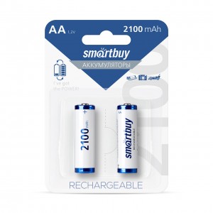 Аккумулятор NiMh Smartbuy AA/2BL 2100 mAh (24/240) (SBBR-2A02BL2100)
