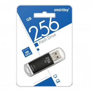 Флеш-накопитель 256GB V-Cut SmartBuy, USB 3.0, пластик, черный