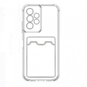 Накладка силиконовая с визитницей и защитой камеры для Samsung Galaxy A33 (5G), прозрачный