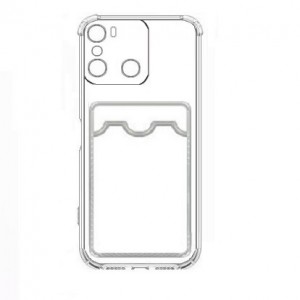 Накладка силиконовая с визитницей и защитой камеры для Infinix HOT 20i, прозрачный