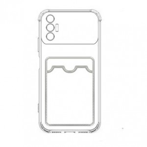 Накладка силиконовая с визитницей и защитой камеры для Tecno Spark 8P, прозрачный
