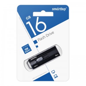 Флеш-накопитель 16Gb SmartBuy Iron-2 Metal, USB 3.0/3.1, пластик, черный