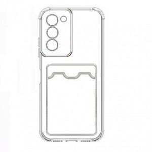 Накладка силиконовая с визитницей и защитой камеры для Samsung S23 Pro, прозрачный