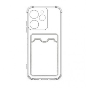 Накладка силиконовая с визитницей и защитой камеры для Tecno Spark 10 Pro, прозрачный