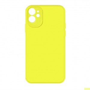 Накладка силиконовая матовая с защитой камеры для iPhone 11, желтый