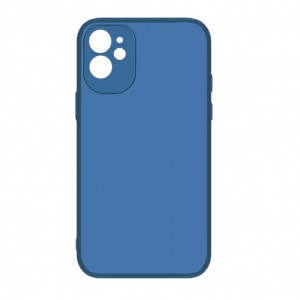 Накладка силиконовая матовая с защитой камеры для iPhone 11, синий