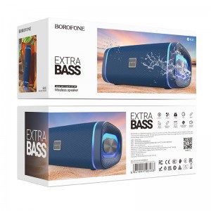 Колонка портативная Borofone, BR32,пластик, Bluetooth, FM, AUX, microSD, цвет: синий