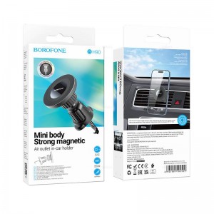 Держатель автомобильный Borofone, BH90, для смартфона, пластик,магнитный, на воздуховод, цвет: черный