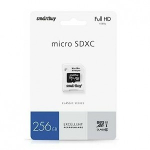 micro SDXC карта памяти Smartbuy 256GB Class 10 UHS-1 (с адаптером SD)
