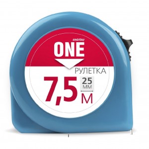 Рулетка измерительная,7.5мх25мм,пластиковый корпус,фиксатор,усиленный зацеп,Smartbuy OneTools
