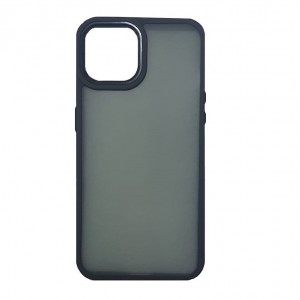 Накладка с силиконовыми краями для iPhone 14 Pro Max (6.7) прозрачно-матовая, черный