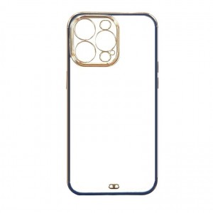 Накладка силиконовая с металическим ободком (технология 6D) для iPhone 14 Plus (6.7), синий