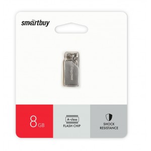 Флеш-накопитель 8Gb SmartBuy MU30 Metal, USB 2.0, метал, серый (SB008GBMU30)