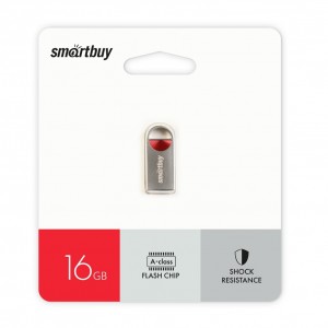 Флеш-накопитель 16Gb SmartBuy MC8 Metal, USB 2.0, метал красный (SB016GBMC8)