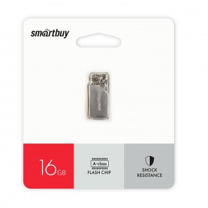 Флеш-накопитель 16Gb SmartBuy MU30 Metal, USB 2.0, метал, серый (SB016GBMU30)
