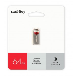 Флеш-накопитель 64Gb SmartBuy MC8 Metal, USB 2.0, метал красный (SB064GBMC8)