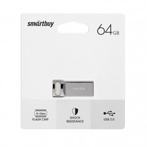 Флеш-накопитель 64Gb SmartBuy M2 Metal 100MB/s, USB 3.0, серый (SB64GBM2)