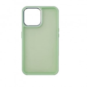 Накладка с силиконовыми краями для iPhone 12 Pro Max (6.7) прозрачно-матовая, мятный
