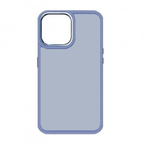 Накладка с силиконовыми краями для iPhone 12 Pro Max (6.7) прозрачно-матовая, сиреневый