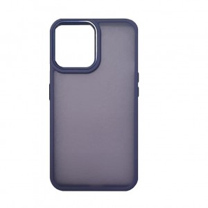 Накладка с силиконовыми краями для iPhone 12 Pro Max (6.7) прозрачно-матовая, фиолетовый