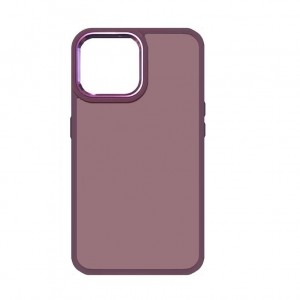 Накладка с силиконовыми краями для iPhone 13 Pro Max прозрачно-матовая, бордовый