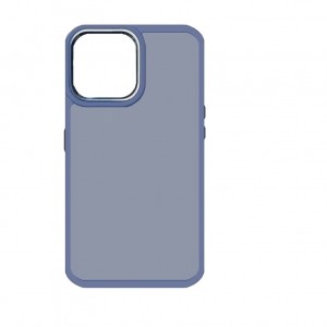 Накладка с силиконовыми краями для iPhone 13 Pro прозрачно-матовая, серо-голубой
