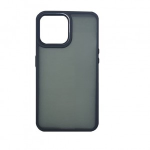 Накладка с силиконовыми краями для iPhone 13 Pro прозрачно-матовая, черный