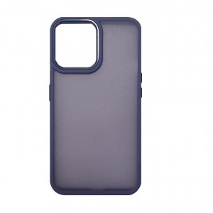 Накладка с силиконовыми краями для iPhone 14 Pro  (6.1) прозрачно-матовая, черный