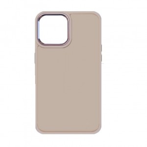 Накладка с силиконовыми краями для iPhone 15 Pro Max прозрачно-матовая, розовый