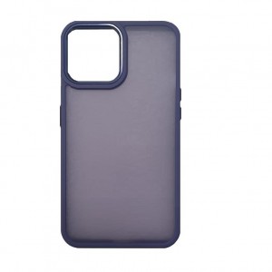 Накладка с силиконовыми краями для iPhone 15 Pro Max прозрачно-матовая, фиолетовый