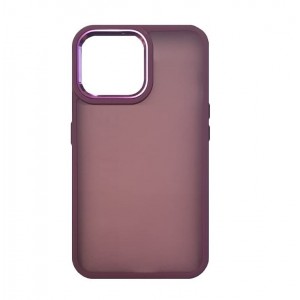 Накладка с силиконовыми краями для iPhone 15 Pro прозрачно-матовая, бордовый