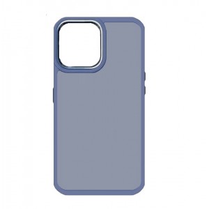 Накладка с силиконовыми краями для iPhone 15 Pro прозрачно-матовая, серо-голубой