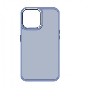 Накладка с силиконовыми краями для iPhone 15 Pro прозрачно-матовая, сиреневый