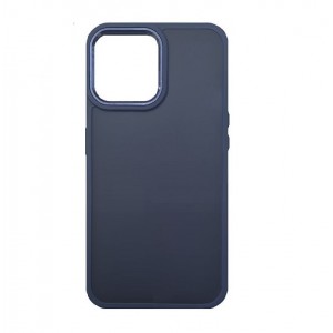 Накладка с силиконовыми краями для iPhone 15 Pro прозрачно-матовая, темно-синий