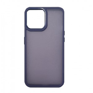 Накладка с силиконовыми краями для iPhone 15 Pro прозрачно-матовая, фиолетовый