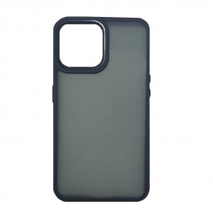 Накладка с силиконовыми краями для iPhone 15 Pro прозрачно-матовая, черный